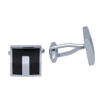 Manžetový knoflíček Doria Manžetové knoflíčky stříbrné s černou D396