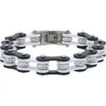 Doria Náramek černo - bílý z oceli a keramiky N041