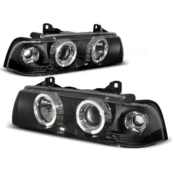 Přední světlomet Tuning Tec Přední světla BMW E36 12.90-08.99 ANGEL EYES ČERNÉ