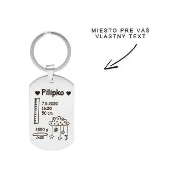 Přívěsek Doria Přívěsek na klíče z oceli k narození miminka E138