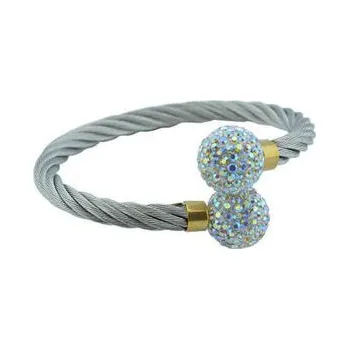 Náramek Doria Náramek stříbrný s kuličkami s krystalky L174