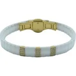Doria Náramek zlato - bílý s z oceli a keramiky N159