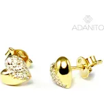 Zlaté náušnice srdce se zirkony