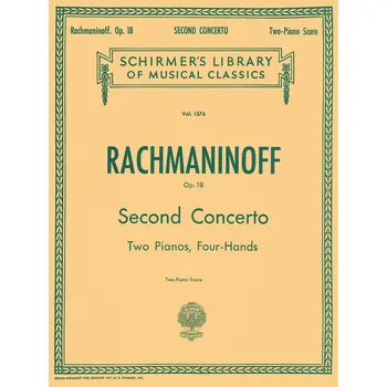 Piano Concerto No.2 In C Minor Op.18 - Schirmer's Library of Musical Classics, Vol. 1576, 2 Pianos, 4 Hands - noty pro tyrun klavr 1047924