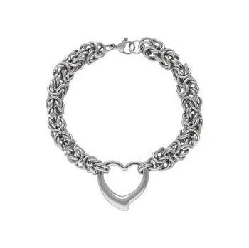 Náramek Doria Náramek stříbrný z oceli se srdíčkem B257