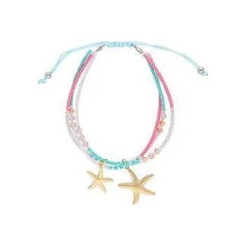 Náramek Doria Náramek na šňůrce barevný HVĚZDICE N429