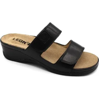 Dámská zdravotní obuv Leon 2020 Dámská kožená zdravotní obuv s přezkami - Černá Velikost: 39