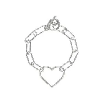 Náramek Doria Náramek se srdíčkem stříbrný z oceli G626