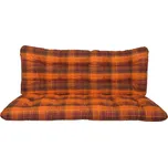 LKV Lomnice Polstr a opěrka na zahradní houpačku - 140 cm - oranžovočervená kostka