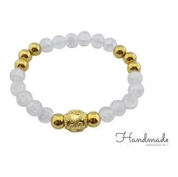 Náramek Doria Náramek z průsvitných a zlatých korálků H063