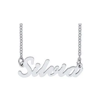 Řetízek Doria Řetízek z oceli se jménem SILVIA stříbrný