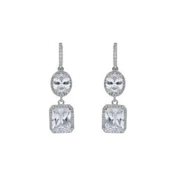 Náušnice Doria Společenské náušnice stříbrné s krystalky N383