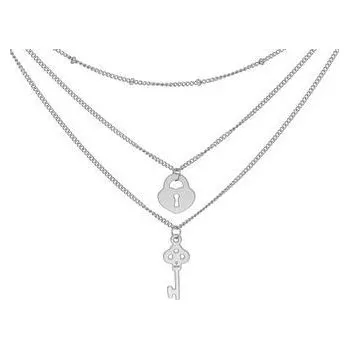 Řetízek Doria Vícevrstvý řetízek stříbrný s přívěsky I407