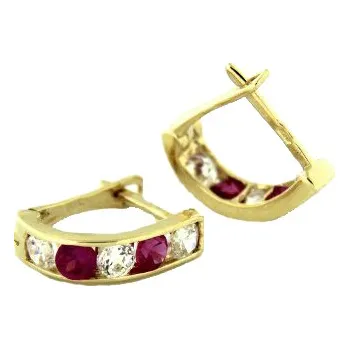 Náušnice Zlaté náušnice se zirkony KCE016/R