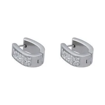 Náušnice Doria Náušnice kruhy stříbrné s krystalky C184