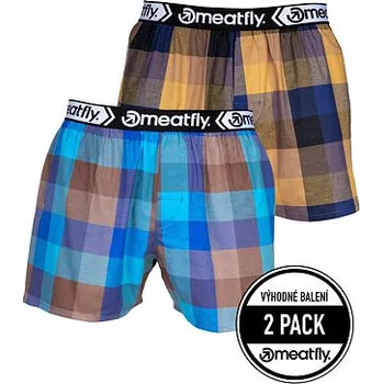 Trenýrky Meatfly pánské boxerky Gigi Brown / Blue | Hnědá | Velikost M