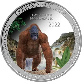 PREHISTORICKÝ ŽIVOT GIGANTOPITHECUS I. coin Prehistoric Life Gigantopithecus – 1 oz stříbrná mince
