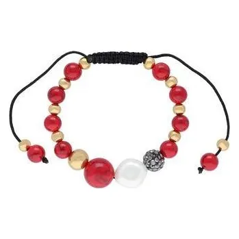 Náramek Doria Náramek na šňůrce z červeno zlatých korálků N117