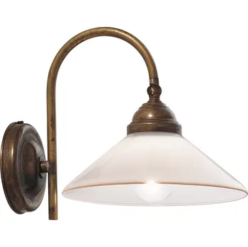 Nástěnné svítidlo Il Fanale 081.19.OV Country, rustikální nástěnná lampa z mosazi a benátského skla, 1x10W LED E14, prům. 20cm