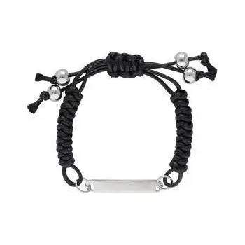 Náramek Doria Náramek na černé šňůrce s ploténkou N471