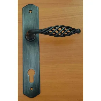 Dveřní kování Kliky se štíty EVELÍNA 90 mm, na vloožku, RUSTIKO