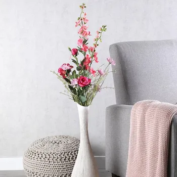 umělá květina decoDoma Kytice DELPHINIUM, RŮŽE, LUČNÍ KVĚTY 97 cm