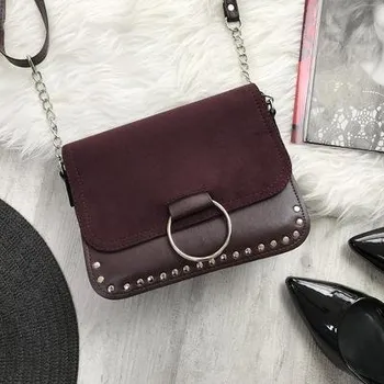 Kabelka Doria Dámská crossbody kabelka bordová semišová X432
