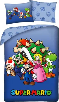 Ložní povlečení Halantex Super Mario Friends 140 x 200, 70 x 90 cm zipový uzávěr
