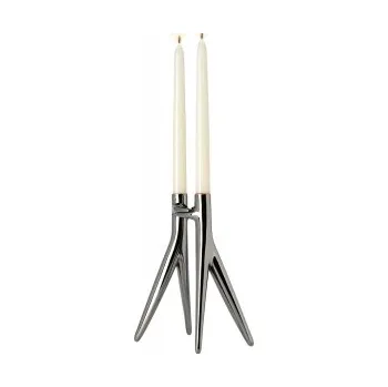 Svícen Abbracciaio šedá metalíza