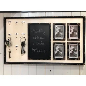 Kancelářský nábytek Dřevěná tabule na klíče a fotky 80 cm x 47 cm