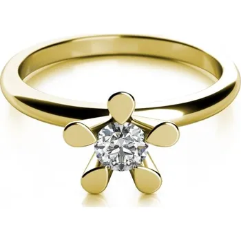 Šperk Couple, Zásnubní prsten Flower II, žluté zlato se zirkonem, vel. 53, prům. 16.9 mm, 585-68-1-0608.0Z00.0.53.001