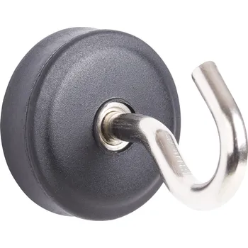 Nábytkové kování Walteco Pogumovaný neodymový magnet průměr 22mm, s háčkem, nosnost 3,5kg