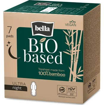 Menstruační vložka BELLA Bio Based Night Ultratenké hygienické vložky s křidélky noční 7 ks