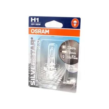 Autodoplněk Autožárovka 12V H1 55W - Osram Silverstar vyšší svítivost +60% 1ks