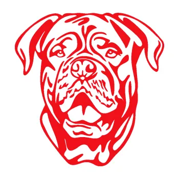 Polep vozidla SAMOLEPKA Pes 166 levá doga (10 - červená) NA AUTO, NÁLEPKA, FÓLIE, POLEP, TUNING, VLASTNÍ TEXT, TISK, AUTOSAMOLEPKY.cz, POLEPY, OBRÁZEK, LOGO, SAMOLEPKY