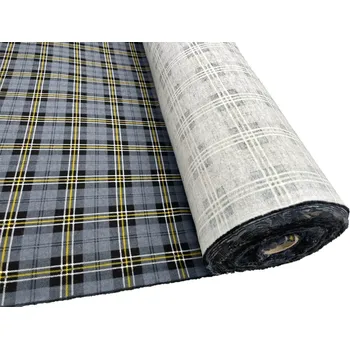 Mirtex Látka FLANEL 165/A1 Kostky středně velké černo-šedé šíře 150cm Velkoobchod Ceník: VELKOOBCHOD: po celých rolích, bez odvíjení