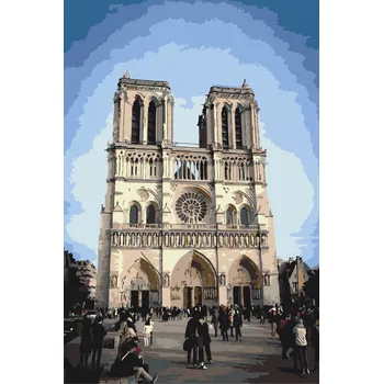 Malování podle čísel - Katedrála Notre-Dame 3 Velikost: 40x60cm, Rámování: Pouze srolované plátno