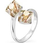 Prsten zlatá kostka se Swarovski Elements Cube P48416PGS Gold Shadow 6 mm