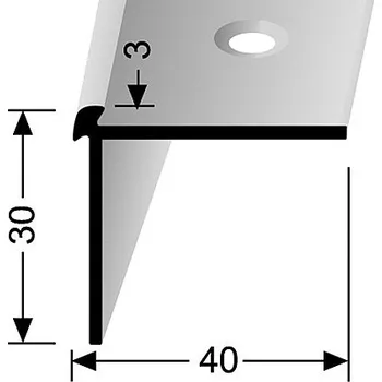 Stavební profil Schodový profil pro krytiny do 3 mm (šroubovací) | Küberit 871 Stříbro F4