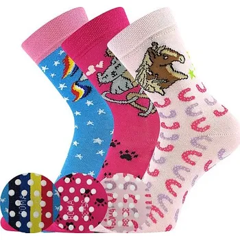 FILIP 04 ABS protiskluzové dětské ponožky - TLAPKY 35-38 mix barev