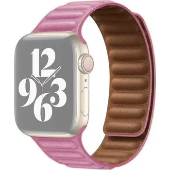 Řemínek na hodinky Řemínek kožený tah pro Apple Watch Ultra 49mm / 46mm / 45mm / 44mm / 42mm - růžový