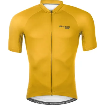 cyklistický dres Force Pure krátký rukáv žlutý L