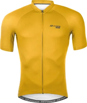 cyklistický dres Force Pure krátký rukáv žlutý L