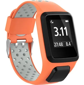 Ostatní příslušenství k chytrým hodinkám eses Silikonový řemínek pro TomTom - Oranžovo šedý