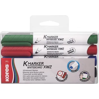 KORES popisovač na bílé tabule K-Marker šikmý, 4ks