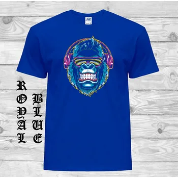 Chlapecké tričko detske-levne-bavlnene-tricko-potisk-neonova-opice Barva: Royal blue - královsky modrá, velikost: 98