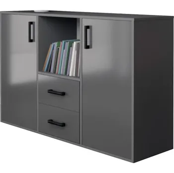 Komoda Komoda Herakles 1 136cm Šedá/Šedá Lesk