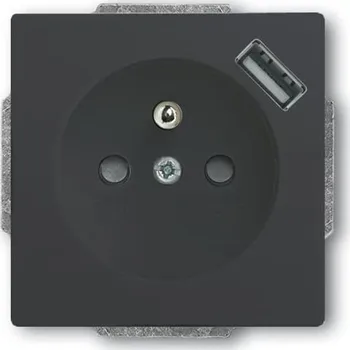 Elektrická zásuvka ABB Future linear,Solo Zásuvka s kolíkem s USB antracitová 20 MUCBUSB-81-500