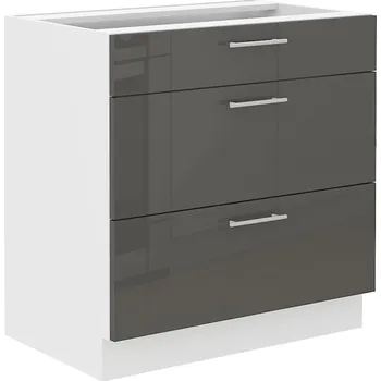 Kuchyňská skříňka Kuchyňská Skříňka Lara 80d 3s Bb Mdf Šedá Lesk