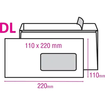 Obálka Obálka DL s okénkem samolepící s krycí páskou 1000ks